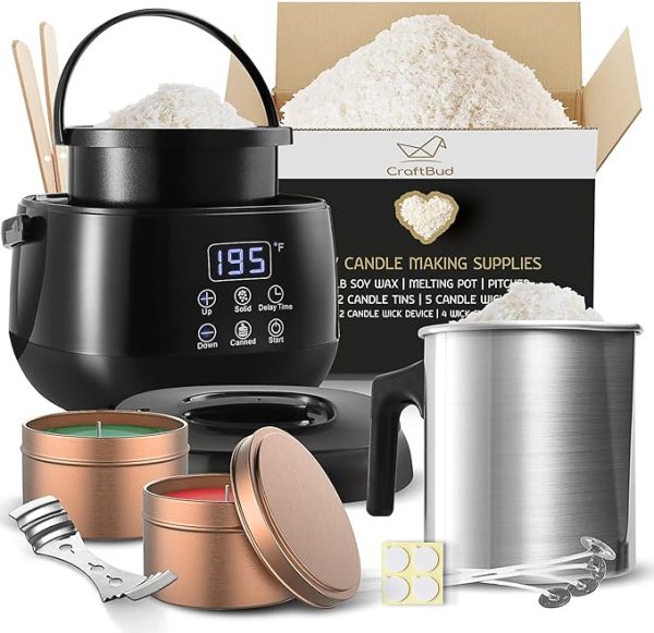 Soy Candle Making Kit for Adults, Candle Making Supplies Kit for Adults & Kids, 1Lb Soy Wax for Candle Making, 16 PC DIY Candle Making Kit for Adults Includes Electric Wax Melter, Candle Wicks & More